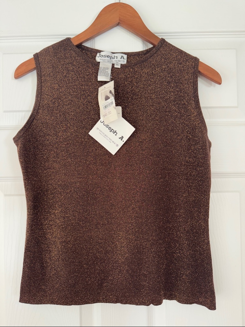 Joseph A. Vintage Shimmering Bronze Sleeveless Knit Tank NWT